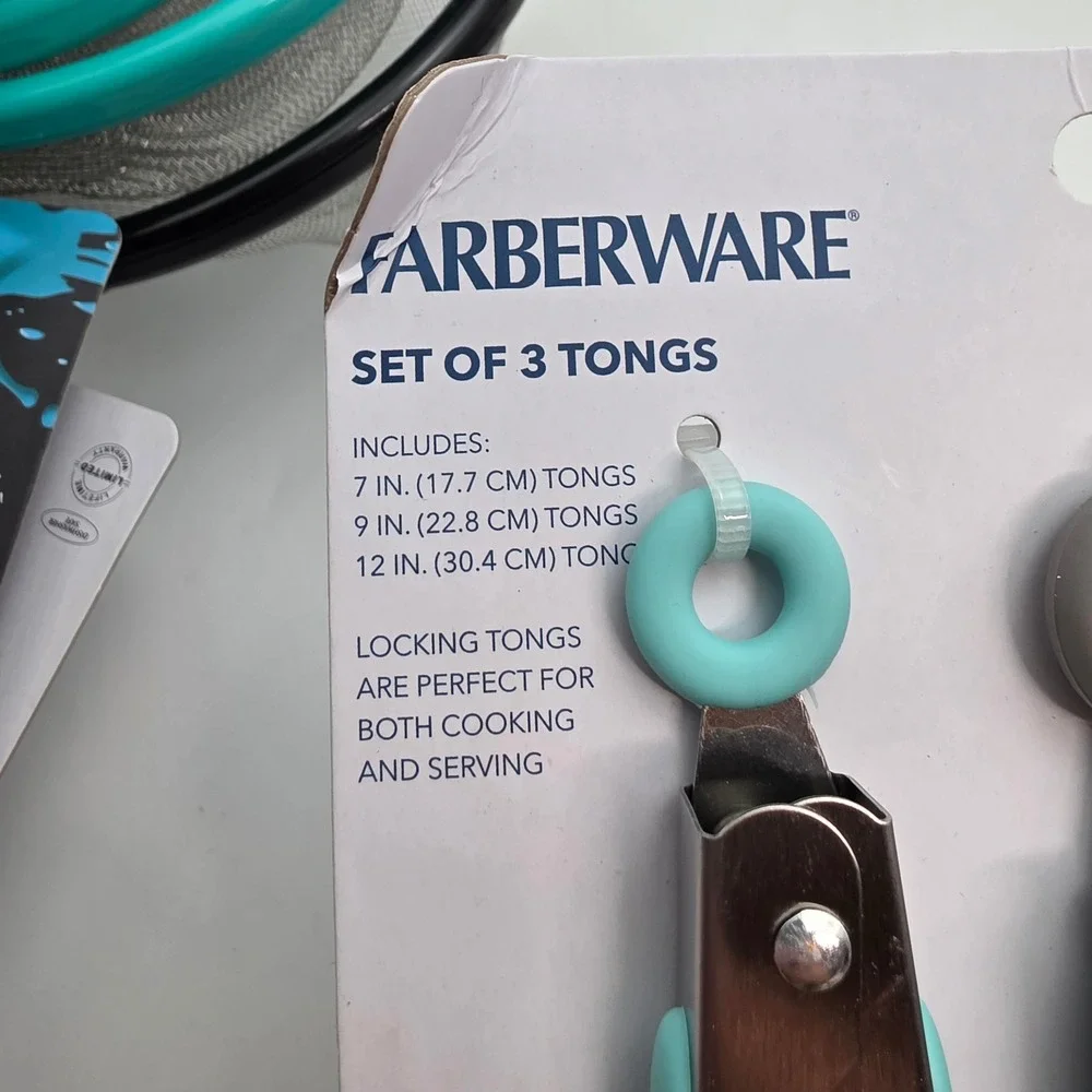 Farberware & GoodCook Kitchen Tool Set Tongs Strainers Whisks Grater 10pc Lot